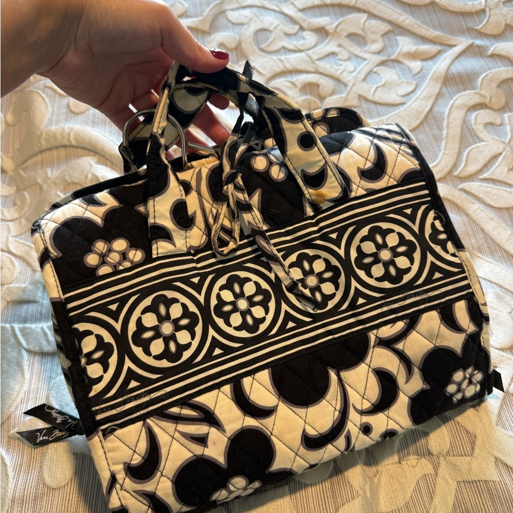 Vera Bradley Black and White Floral Cosmetic Bag